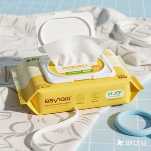 80 lingettes humides pour bébé non parfumées - Sans alcool, naturelles, non tissées, 15x20cm, 60gsm, douces et délicates pour les peaux sensibles - Product Image 4