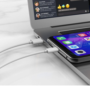 Câble de charge USB Micro Type-C en PVC, 1 m, couleur blanche, câble authentique à rayures, robuste - Product Image 6