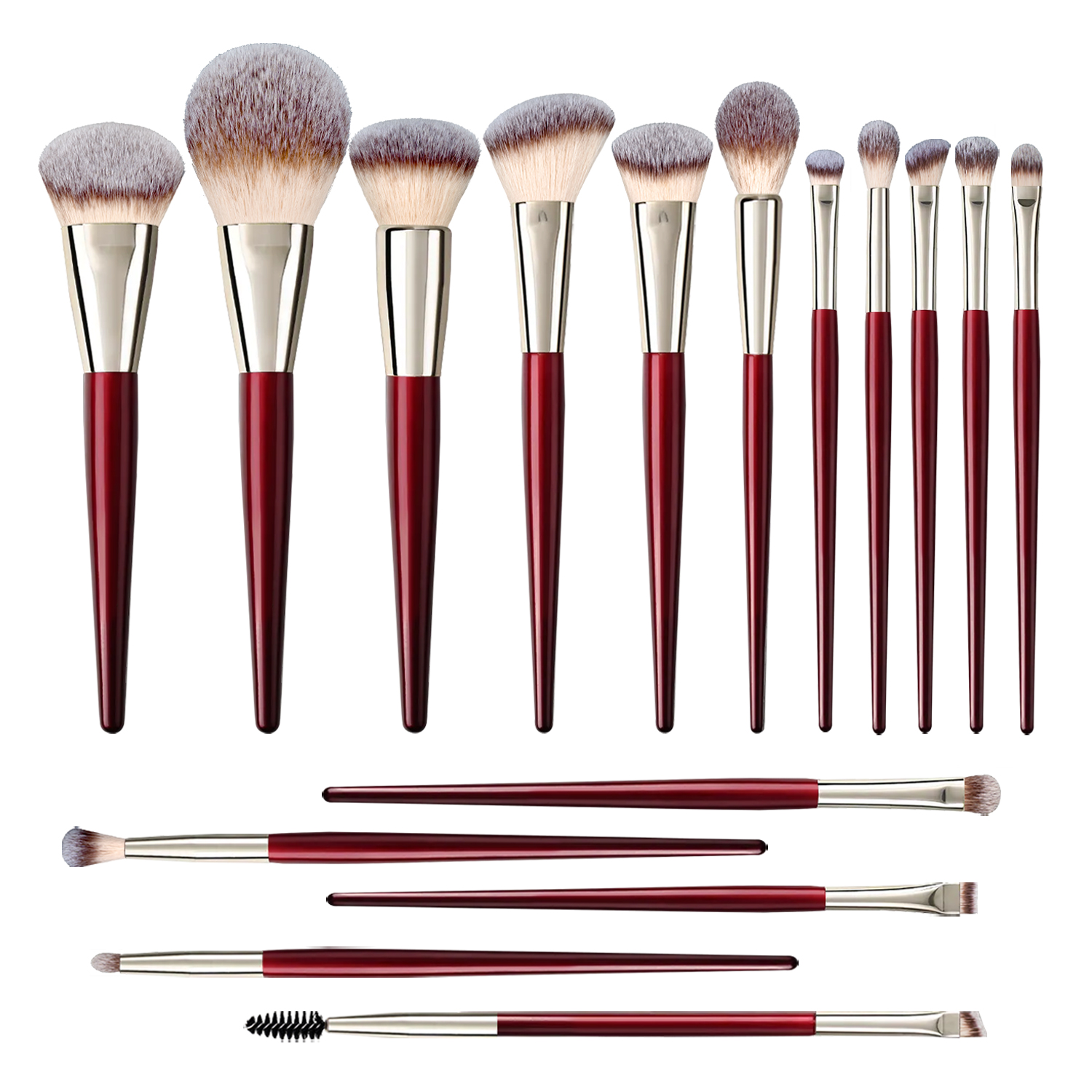 16 ชิ้น - สไตล์ความงาม BK สีเบอร์กันดี