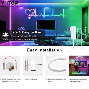 Tuya APP Set <span class=keywords><strong>lampada</strong></span> al <span class=keywords><strong>Neon</strong></span> 5 metri di piccole dimensioni Full-Color RGB striscia a LED in Silicone organico morbido atmosfera ritmo da te - Product Image 5