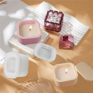 قالب برطمان شمع بغطاء 2 قالب حامل شموع لتخزين الجص الإسمنتي قالب فخاري لصنع - Product Image 4