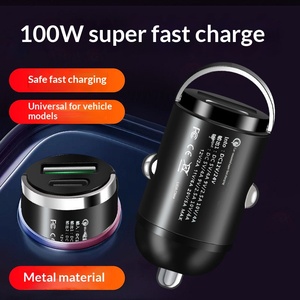 Cargador de <span class=keywords><strong>Coche</strong></span> Invisible de 100W con Doble Puerto, Adaptador de Encendedor de Cigarrillos con Carga Súper Rápida Oculta, Cargador Universal para Teléfono Móvil - Product Image 2