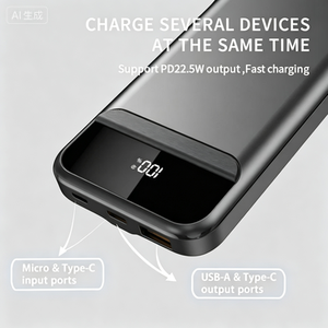 Custom Logo 10000mAh Power Bank, High Capacity External Battery with Dual USB Type-C & <b>Micro</b> USB for <b>Phones</b> & Corporate Gifts - Product Image 2