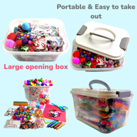 Kit d'activités créatives pour enfants : Boîte de rangement portable à grande ouverture pour matériaux de bricolage variés, idéal pour les tout-petits et les activités manuelles