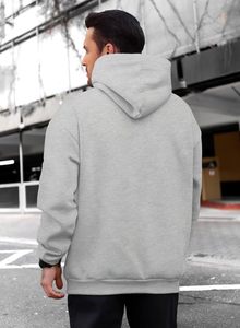 100% algodón poliéster mezcla sólido cuello con capucha pulóver <span class=keywords><strong>sudaderas</strong></span> de gran tamaño para hombres largo cordón Sudadera con capucha tallas grandes de punto - Product Image 2