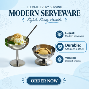 Gobelets à glace en acier inoxydable (à pied haut, à pied bas), verres à dessert, à <span class=keywords><strong>vin</strong></span> ou à cocktail pour l'usage quotidien et les réceptions décontractées, ou pour les fruits - Product Image 5