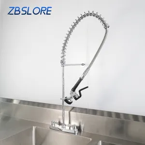 Professional Deck-Mounted Restaurant Kitchen Pre-rinse Faucet with Flexible Hose