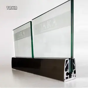 Balaustrada de vidrio personalizada, bajo precio y alta calidad, sin marco, perfil de aluminio, Canal en u, precio por metro