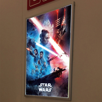 Cadre noir à clipser pour affiche de cinéma, taille personnalisée 24x36 27x40, boîte à lumière LED, décoration murale, affichage de boîte à lumière LED