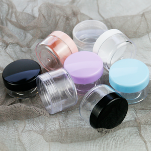 Skin Care Mini 5g <strong>10g</strong> 15g 20g Transparent Round Bottom Travel Eye Cream Lotion <strong>Container</strong> Plastic Sub Jars With Colorful Lid - Product Image 1