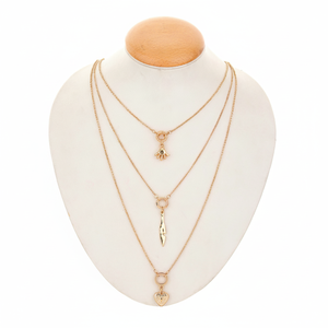 Collar de fiesta de aleación con colgante en forma de corazón chapado en oro con cadena larga de diseño Simple a la moda 2024 para mujer - Product Image 1