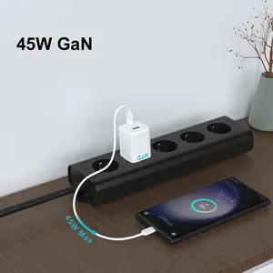 스마트 노트북 휴대 전화 18W QC 3.0 PD 45W USB 유형 C usbc 멀티 2 포트 여행 어댑터 빠른 GaN 벽 충전기