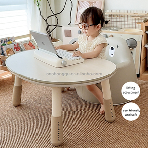 Phong Cách Hiện Đại Bằng Gỗ Đậu Phộng Bàn Ghế Chiều Cao Có Thể Điều Chỉnh Cho Trẻ Mới Biết Đi Trẻ Em Bàn Cho Nhà Hoặc Nhà Giữ Trẻ Với Phim Hoạt Hình Phong Cách - Product Image 2