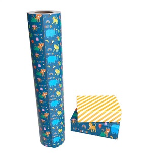 Custom Eco-Friendly Happy Birthday Animals Gift <b>Wrap</b> <b>Paper</b> <b>Roll</b> Double-Sided Recyclable Art <b>Paper</b> 100GSM Coated Digital Printing - Product Image 1