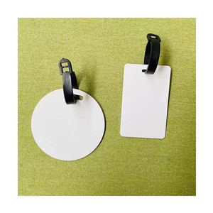 Fabbricazione etichette <span class=keywords><strong>per</strong></span> bagagli a sublimazione a forma di rettangolo rotondo etichette <span class=keywords><strong>per</strong></span> bagagli stampabili in bianco in alluminio etichette da viaggio in metallo vuote - Product Image 1