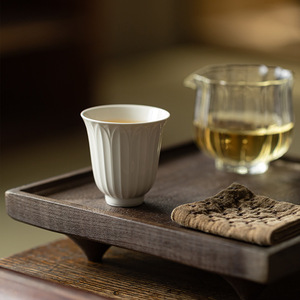 Ding Kiln White Ceramic Lotus Petal <b>Tea</b> Cup Porcelain Kung Fu <b>Tea</b> <b>Set</b> Personal Master Cup Dehua Origin - Product Image 4