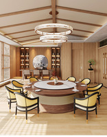 Ensemble de table à manger en bois moderne de luxe avec rotation automatique pour 12 personnes avec chaises