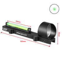 Lunette de visée réflexe à point rouge/vert en fibre optique 1x28 mm, sans batterie, optique de chasse compacte, collimateur, lunette holographique, antichoc