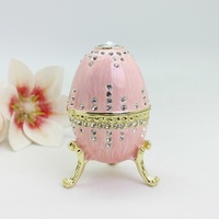 Boîte à bijoux SHINNYGIFTS, cadeau de Pâques, style moderne, motif carré, œuf de Fabergé fait main, forme ovale