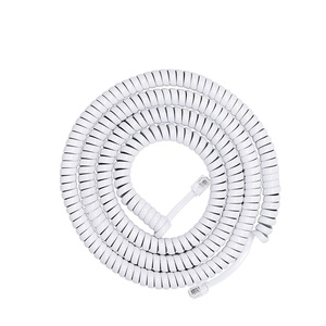 Câble de combiné téléphonique ZHEFAN 4P4C RJ9 <span class=keywords><strong>RJ22</strong></span> RJ11 cordon de combiné téléphonique enroulé câble en spirale noir plat 4 pouces de plomb 6 pieds - Product Image 1