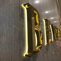 Enseigne LED rétroéclairée personnalisée en acier inoxydable, anti-corrosion, avec transformateur, pour la décoration murale extérieure des bureaux, supermarchés et centres commerciaux
