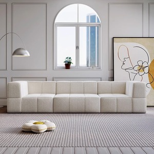 Juego de Sofá Cama Modular Cuadrado Moderno, Muebles de Tela que Ahorran Espacio con Esponja Comprimida al Vacío para Sala de Estar de Hotel y Villa - Product Image 5
