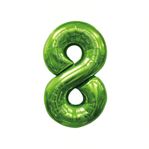Party Love Number <b>Balloon</b> Green <b>100</b> Cm Metallic Birthday Party Decor KIDS - Product Image 2