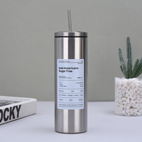 Thermos sous vide de style américain en acier inoxydable 304, tasse à café glacé et latte avec paille, tasse portable pour voiture