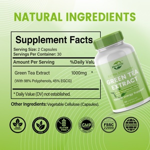 Cápsulas de Extracto de Té Verde con EGCG, Suplementos Herbales de Venta Caliente, OEM ODM - Product Image 3