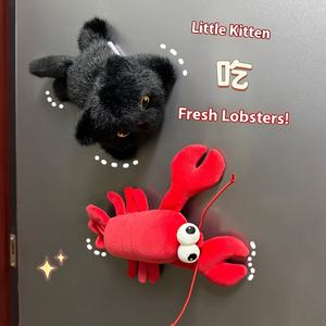 Lindo gato de langosta imán de nevera oso marrón juguete de peluche magnético zorro elefante conejito tortuga animales de peluche PP algodón regalo de promoción - Product Image 4