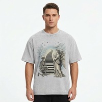 T-shirt à manches courtes pour homme, col rond, délavé à l'acide, design OEM personnalisé, décontracté, de haute qualité, style vintage streetwear