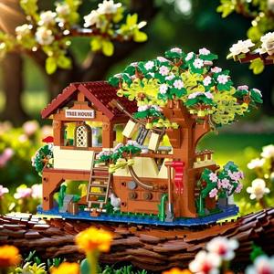 Modelo Transfronterizo 20206, Casa en el Árbol de Flores de Cerezo de Tres Modos, Compatible con Bloques de Construcción de Plástico ABS, Juguete de Construcción para Armar - Product Image 2