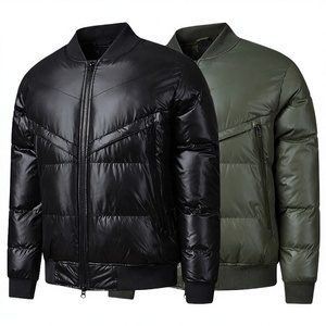 Chaqueta Acolchada para Hombre, Casual, Simple, de Algodón Grueso, con Cierre Frontal, Cuello Alto, Cortavientos, Holgada y Versátil - Product Image 2