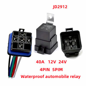 Auto Car Relay JD2912 Waterproof SPDT 4PIN 5PIN DC <b>12V</b> 40A Integrated Relay <b>Socket</b> with 40A Waterproof Wire - Product Image 4
