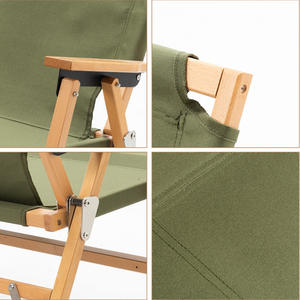 เก้าอี้ชายหาดพับได้สำหรับตั้งแคมป์สีดำสองชั้นแบบพกพา - Product Image 6