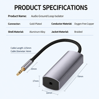 Isolateur de bruit de boucle de masse en aluminium OEM, filtre anti-bruit RCA Aux Audio pour système audio de voiture, stéréo domestique, PC
