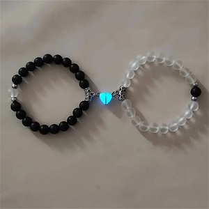 2pcs Set Couple <strong>Bracelets</strong> for Lovers Grow in Dark Heart Luminous Magnetic <strong>Matching</strong> Friendship <strong>Bracelet</strong> Gifts Jewelry - Product Image 2