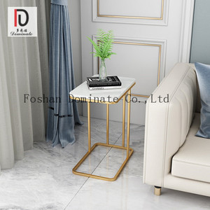 Rose Gold Fashion Design <strong>C</strong> <strong>Shape</strong> Simple Marble and Stainless Steel Side <strong>Table</strong> for Living Room - Product Image 3