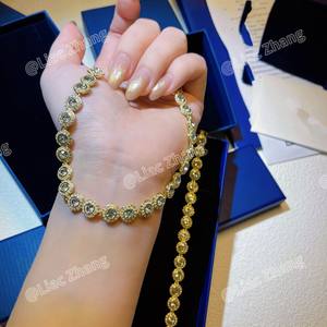 Conjunto de Collar, Pulsera y Pendientes de Zirconia Redonda de Alta Calidad, Brillante y Encantador, Regalo con <span class=keywords><strong>Logo</strong></span> Original de Roman Angel - Product Image 5