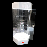 Vente directe d'usine PMMA, marque YM, style polygonal, éclairage LED acrylique, présentoir rotatif à 360° pour montres, jouets, modèles CMD010