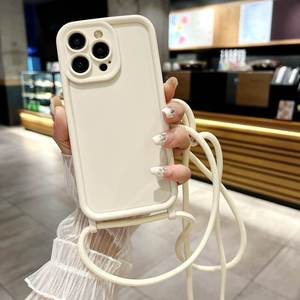 Funda Protectora para Teléfono con Cordón, Estilo Moderno, Color Caramelo, TPU Suave, Antigolpes, para 15 Pro Max 14 <span class=keywords><strong>13</strong></span> Pro 12 11 Pro XS XR - Product Image 5