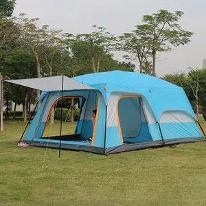 C açık 2 oda 1 salon çift kalın güneş koruyucu taşınabilir birçok kişi aile piknik kamp büyük çadır