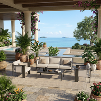 Aluminium Garten-Sofa Outdoor-Möbel Moderne Luxus-Terrassenmöbel Sofa-Set für Villa Hotel