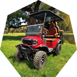 Precio de fábrica 150A Plomo-ácido y litio Street Legal 2 + 2 Seat Carros de golf de caza eléctricos - Product Image 4