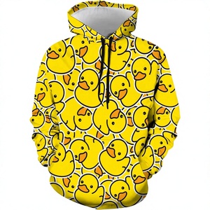 Sudadera con Capucha Personalizada al por Mayor para Hombre y Mujer, Sudadera Amarilla con Diseño de Pato, Manga Larga, 100% Poliéster, Secado Rápido - Product Image 2