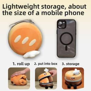 Oreiller en mousse à mémoire de forme en U, léger, pour la sieste, soutien cervical, voyage en avion ou en voiture, en velours cristal - Product Image 4