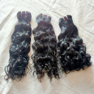 Extensiones de Cabello Humano Virgen Negro Natural de Primera Calidad, Cabello de Templo Crudo, Tejido en Trama para Trenzas, Exportaciones Directas desde Chennai - Product Image 1