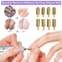 Haute qualité haut rond grand baril carbure d'or fraise manucure ongles forets