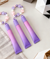 Nouveau Rouge à Lèvres Cosmétique avec Chaîne de Perles Florales, Emballage de Haute Qualité en Plastique avec Bouchon à Vis pour Gloss à Lèvres