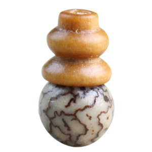 ลูกปัดไม้จันทน์เขียวเทียมสามทาง ขนาด 8-9 มม. สำหรับทำสร้อยข้อมือ - Product Image 2